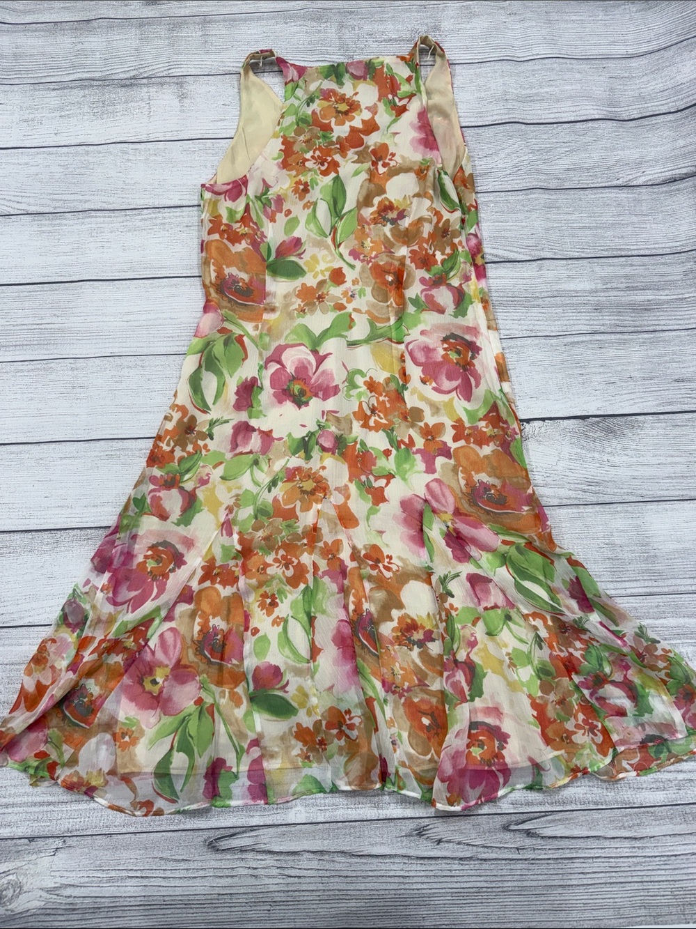 Lauren Ralph Lauren Floral Chiffon Dress Women's Size 10 Sleeveless - Picture 3 of 3